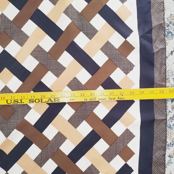 VTG Yves Saint Laurent Print Scarf 33" SQ Brown Stripes Pattern Head Scarf Silk? - Picture 8 of 10